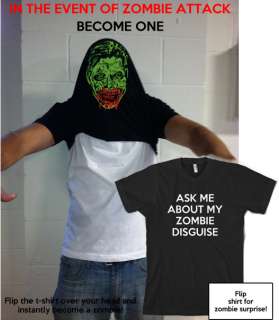 Ask Me About my Zombie Disguise t shirt funny zombie face shirt 