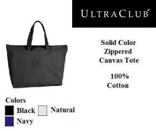 ZIPPERED SOLID CANVAS TOTE BAG   Price Apparel  