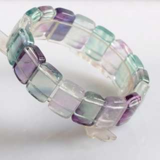 0427 16x12x6mm Fluorite beaded stretchable bracelet 8  