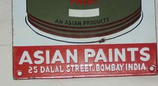 ASIAN PAINTS APCOLITE Old Porcelain Enamel Sign C1950S  