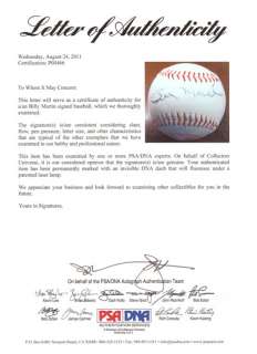 Billy Martin Autographed Signed Yankees Baseball PSA/DNA #P00466 