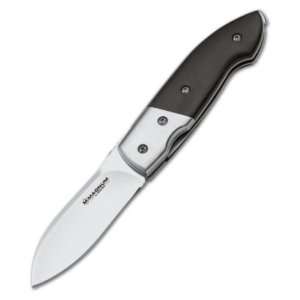  Boker Magnum Leaf Bolster Black Wood Pocket Knife 440 