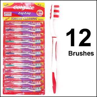 Colgate Zigzag Toothbrush   Wholesale Lot of 12   MEDIUM Bristles 