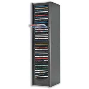 CD Storage Rack Tower, One Touch, Holds 40 CDs, Dark Silver (CCS45005 