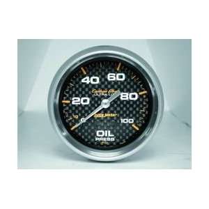 Auto Meter 4821 Carbon Fiber 2 5/8 0 100 PSI Mechanical Oil Pressure 