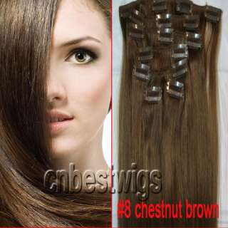dont miss 7PCS CLIP IN ON HUAMN REMY HAIR EXTENSIONS 12COLORS FOR YOU 