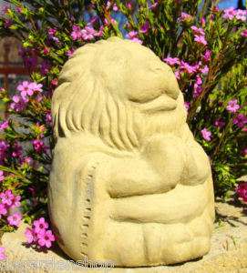 Meditating BUDDHA LION Stone Zen Garden Statue Figurine  