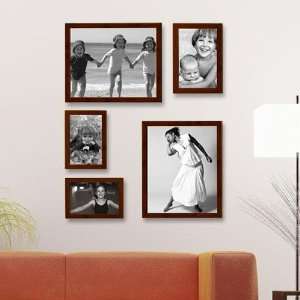 Collage Frames Studio Walnut Wood Wall Grouping   5 Pieces   Picture 