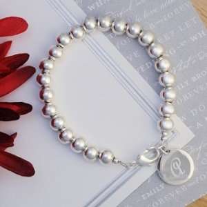 Exclusive Gifts and Favors Personalized Silver Bead Bracelet By Cathy 