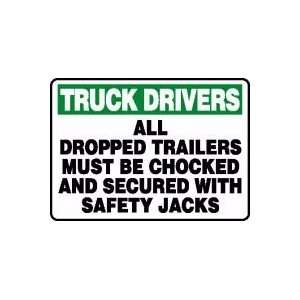 TRUCK DRIVERS ALL DROPPED TRAILERS MUST BE CHOCKED AND SECURED WITH 