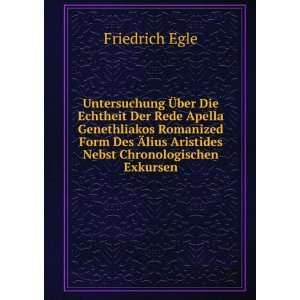   Aristides Nebst Chronologischen Exkursen Friedrich Egle 