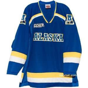  Alaska Fairbanks Nanooks Blue Away Jersey: Sports 