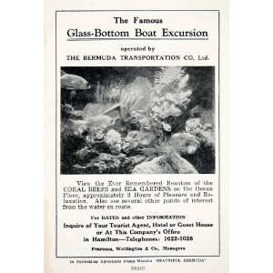  1947 Ad Bermuda Transportation Glass Bottom Boat 