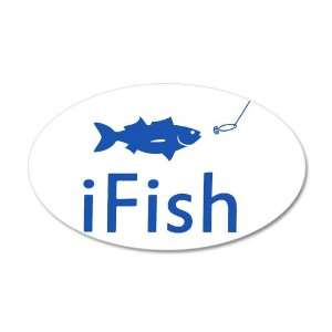  38.5x24.5O Wall Vinyl Sticker iFish Fishing Fisherman 
