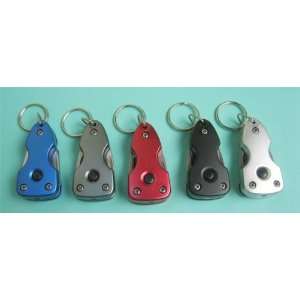  5pcs multi tool with led keychain ring knife mult color 