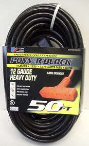 50 12 Gauge Heavy Duty Cord with Triple Outlet  