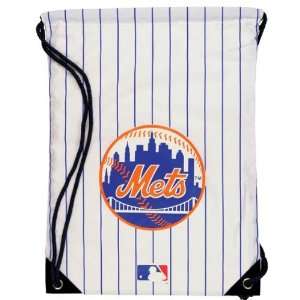  New York Mets   Logo Pinstripe Nylon Backsack Sports 