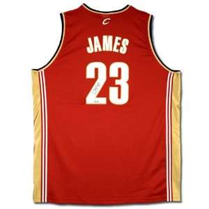  LeBron James Cleveland Cavaliers Autographed Red Away 