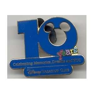  Disney Pin/DVC Cast Exclusive 10 year Pin 