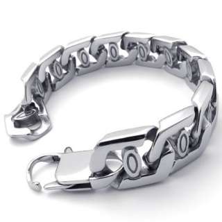 Mens Vintage Silver Stainless Steel Bracelet Bangle 8.7 US120420 