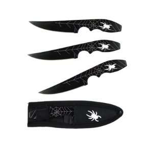 Throwing Knives   3 Piece Spider Wire Cut with Sheath 