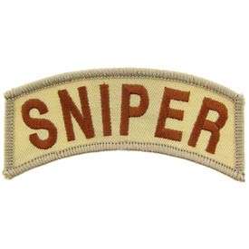 PATCH SNIPER TAB SPECIAL FORCES DESERT TAN ARMY MARINES CAP HAT JACKET 