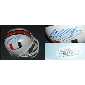 Willis McGahee Signed Helmet   Miami Full Size JSA COA   Autographed 