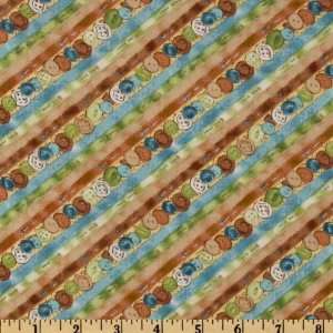  44 Wide Quilting Purr Fection Button Stripes Brown 