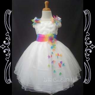   Princess Wedding Pageant Fancy Dress Clothe NEW White 2,3,4,5,6 yrs