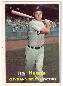 JIM HEGAN INDIANS 1957 TOPPS #136 EX NM VINTAGE MLB  