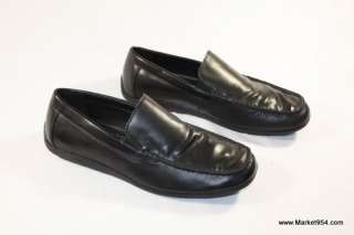 70 Alfani 360 Dress Men Black leather Shoes Driving Moccasins 8.5 