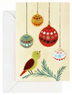   Full Glitter Bird On Holly Branch Christmas Boxed 