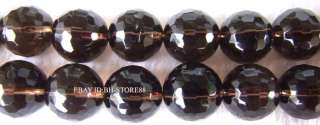 14mm Smoky Quartz Round Faceted Beads 14  