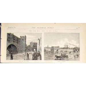  Thames High Tides Tower Barking River Print 1874