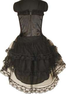   Vamp Corset Black Victorian Punk Prom Party Mini Dress 1528 N  