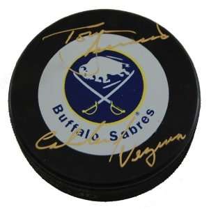 Tom Barrasso Autographed Buffalo Sabres NHL Puck Inscribed 