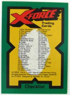 1991 X Force Comic Images Marvel Trading Cards Set 90  