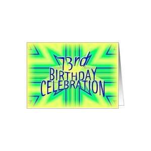  73rd Birthday Party Invitation Bright Star Card: Toys 