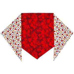   : Lots of Hearts Valentines Bandana for Dogs   X Large: Pet Supplies