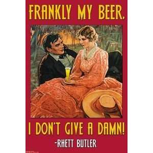 Frankly My Beer, I dont give a damn   12x18 Framed Print in Gold Frame 