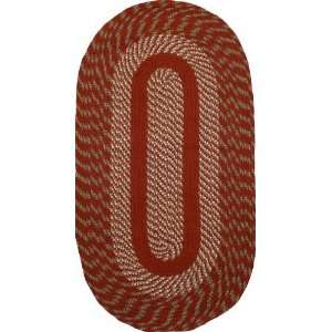  ITM CA 767 Cambridge Barn Red / Olive Braided Rug Size 