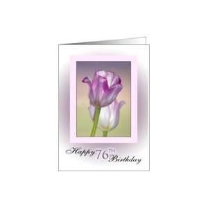  76th Birthday ~ Pink Ribbon Tulips Card Toys & Games