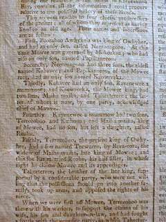 1785 newspaper British explorer CAPTAIN COOK discovers HAWAII 