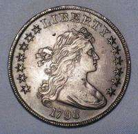 1798 Draped Bust Dollar Very Rare Old US Silver Coin N2 089  