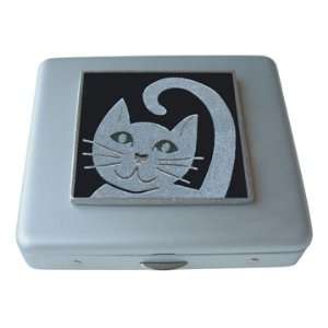  Black Kitty Cat Mirror Pill Box: Health & Personal Care