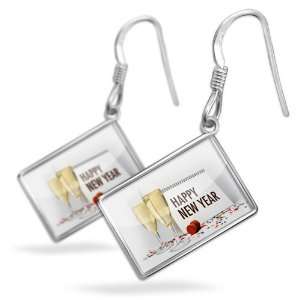  Earrings Happy New Year with French Sterling Silver 