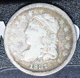 1837 Capped Bust Half Dime ** 1/2 10C Rare Old Silver Coin 
