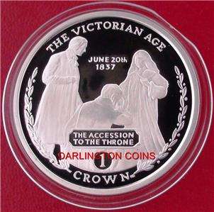 2001,GIBRALTAR SILVER PROOF CROWN COIN (Queen Victoria Accession to 