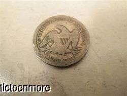 US 1857 SEATED LIBERTY 25C 25 CENTS SILVER QUARTER DOLLAR COIN 90% Ag 