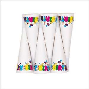  8 Count Party Horn Birthday White8 Inch Horns Case Pack 
